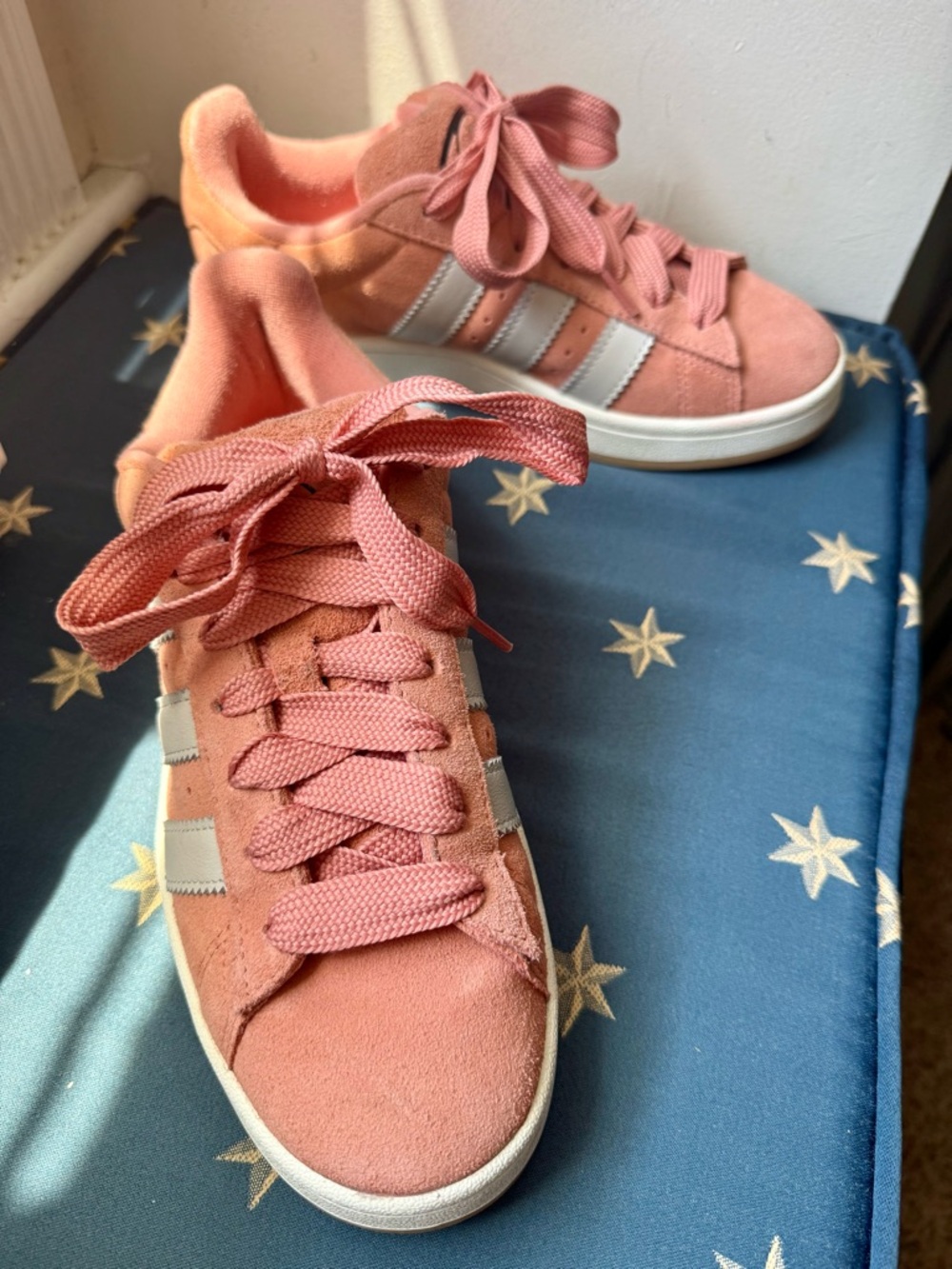 Adidas Pink Suede Women’s Low-Top Sneakers with White Stripes